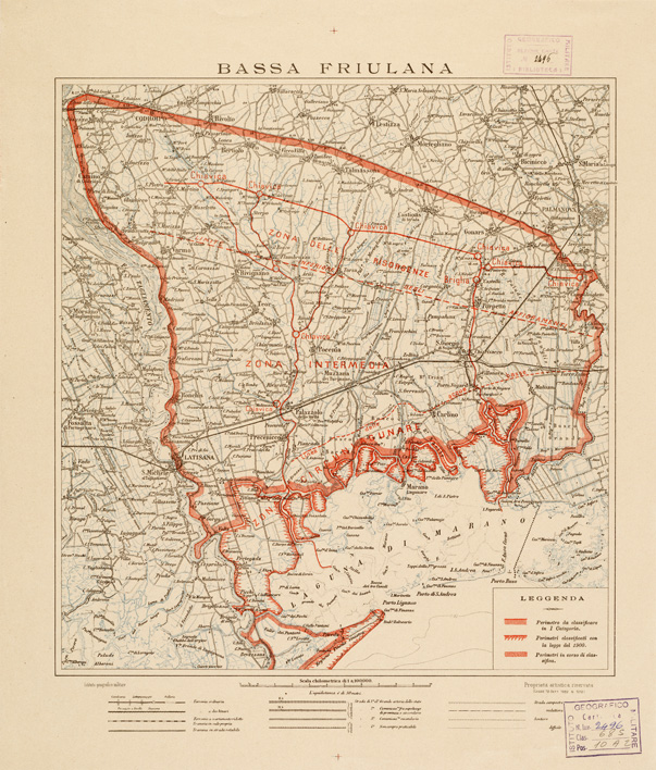 (N:393) BASSA FRIULANA (BONIFICA) I.G.M. (B0005991) Carte e stampe antiche: riproduzione a colori su carta (formato A2)