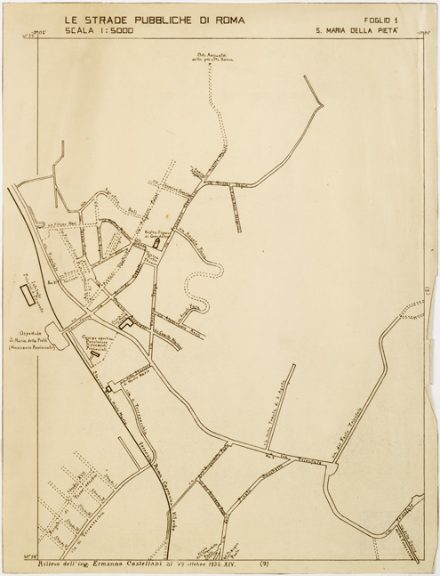 (N:11452) LE STRADE PUBBLICHE DI ROMA - Foglio 1 - SANTA MARIA DELLA PIETA' (B0006488) Carte e stampe antiche: riproduzione a colori su carta (formato A2)