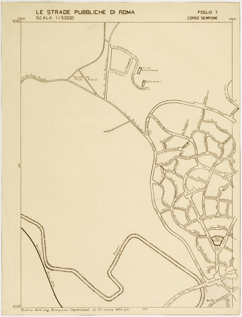 (N:11518) LE STRADE PUBBLICHE DI ROMA - Foglio 7 - CORSO SEMPIONE (B0006495) Carte e stampe antiche: riproduzione a colori su carta (formato A2)