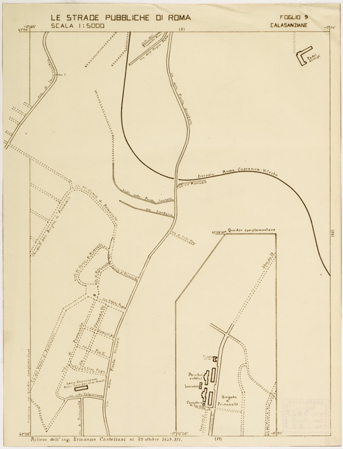 (N:11520) LE STRADE PUBBLICHE DI ROMA - Foglio 9 - CALASANZIANE (B0006497) Carte e stampe antiche: riproduzione a colori su carta (formato A2)