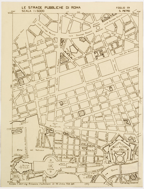 (N:11466) LE STRADE PUBBLICHE DI ROMA - Foglio 19 - S. PIETRO (B0006512) Carte e stampe antiche: riproduzione a colori su carta (formato A2)