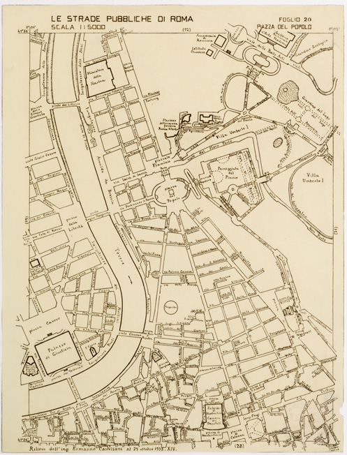 (N:11469) LE STRADE PUBBLICHE DI ROMA - Foglio 20 - PIAZZA DEL POPOLO (B0006514) Carte e stampe antiche: riproduzione a colori su carta (formato A2)