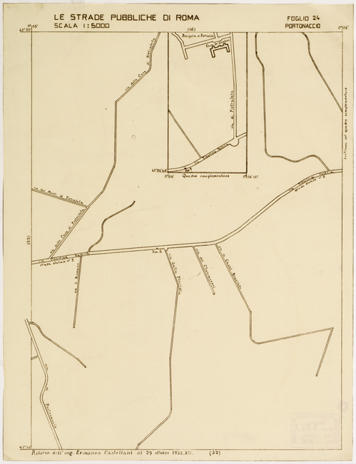 (N:11476) LE STRADE PUBBLICHE DI ROMA - Foglio 24 - PORTONACCIO (B0006521) Carte e stampe antiche: riproduzione a colori su carta (formato A2)