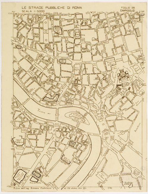 (N:11482) LE STRADE PUBBLICHE DI ROMA - Foglio 28 - CAMPIDOGLIO (B0006527) Carte e stampe antiche: riproduzione a colori su carta (formato A2)