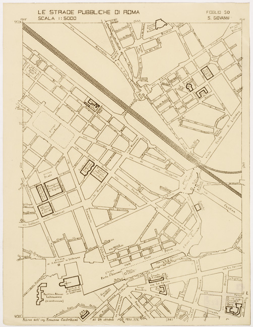 (N:11487) LE STRADE PUBBLICHE DI ROMA - Foglio 30 - S. GIOVANNI (B0006531) Carte e stampe antiche: riproduzione a colori su carta (formato A2)
