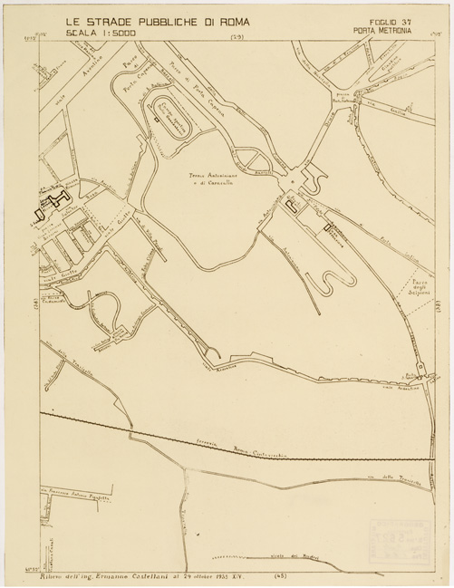 (N:11498) LE STRADE PUBBLICHE DI ROMA - Foglio 37 - PORTA METRONIA (B0006541) Carte e stampe antiche: riproduzione a colori su carta (formato A2)