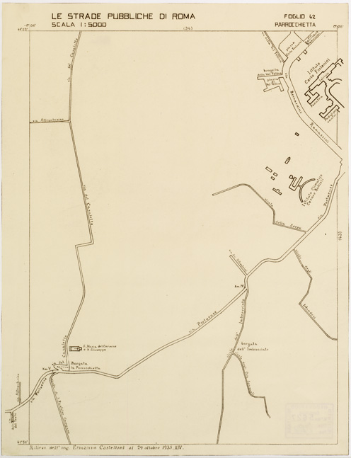 (N:11506) LE STRADE PUBBLICHE DI ROMA - Foglio 42 - PARROCCHIETTA (B0006548) Carte e stampe antiche: riproduzione a colori su carta (formato A2)