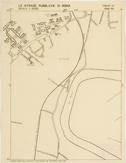 (N:11507) LE STRADE PUBBLICHE DI ROMA - Foglio 43 - VIGNA PIA (B0006549) Carte e stampe antiche: riproduzione a colori su carta (formato A2)