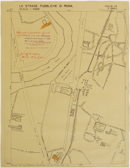 (N:11509) LE STRADE PUBBLICHE DI ROMA - Foglio 44 - S. PAOLO (con nulla osta) (B0006550) Carte e stampe antiche: riproduzione a colori su carta (formato A2)