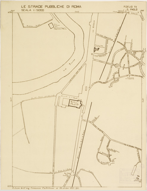 (N:11508) LE STRADE PUBBLICHE DI ROMA - Foglio 44 - S. PAOLO (B0006551) Carte e stampe antiche: riproduzione a colori su carta (formato A2)