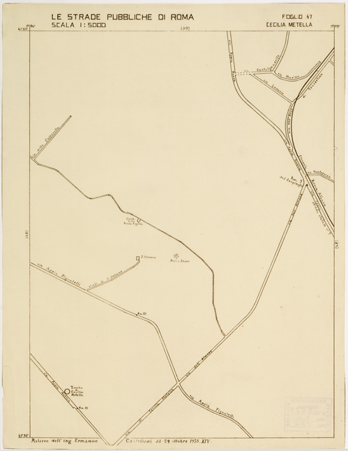 (N:11513) LE STRADE PUBBLICHE DI ROMA - Foglio 47 - CECILIA METELLA (B0006555) Carte e stampe antiche: riproduzione a colori su carta (formato A2)