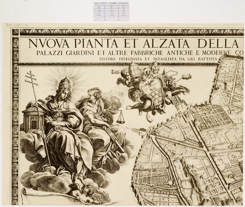 (N:15553) RIPRODUZIONE DEL 1931 DELLA NUOVA PIANTA ET ALZATA DELLA CITTA' DI ROMA - Foglio 1 + Quadro d'Unione (B0006569) Carte e stampe antiche: riproduzione a colori su carta (formato A2)