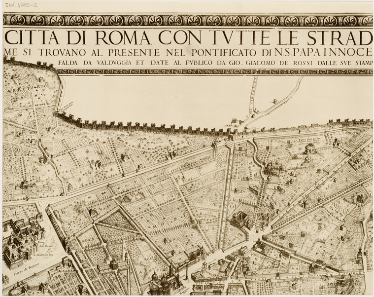 (N:15557) RIPRODUZIONE DEL 1931 DELLA NUOVA PIANTA ET ALZATA DELLA CITTA' DI ROMA - Foglio 2 (B0006570) Carte e stampe antiche: riproduzione a colori su carta (formato A2)