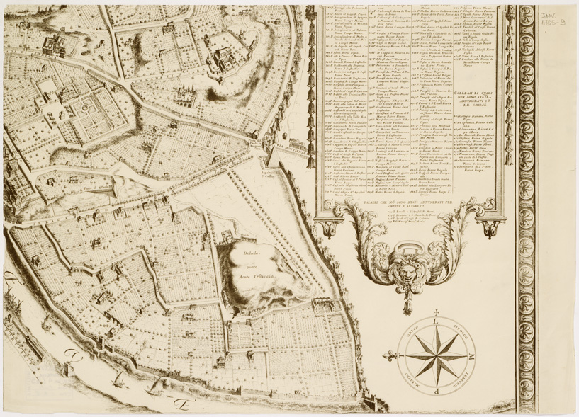 (N:15564) RIPRODUZIONE DEL 1931 DELLA NUOVA PIANTA ET ALZATA DELLA CITTA' DI ROMA- Foglio 9 (B0006577) Carte e stampe antiche: riproduzione a colori su carta (formato A2)