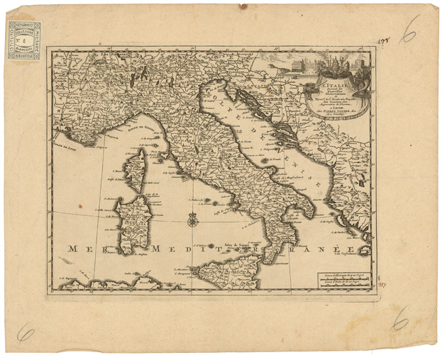 (N:11162) L'ITALIE SUIVANT LES NOUVELLES OBSERVATIONS... - ITALIA (B0007276) Carte e stampe antiche: riproduzione a colori su carta (formato A2)
