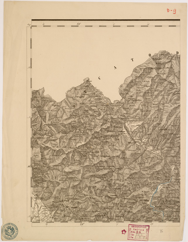 (N:7990) CARTA TOPOGRAFICA DELLE PROVINCIE LOMBARDO VENETO... - D9 Foglio 1 (B0007777) Carte e stampe antiche: riproduzione a colori su carta (formato A2)