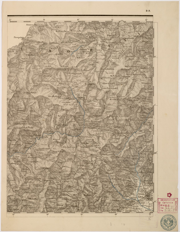 (N:7991) CARTA TOPOGRAFICA DELLE PROVINCIE LOMBARDO VENETO... - D9 Foglio 2 (B0007778) Carte e stampe antiche: riproduzione a colori su carta (formato A2)