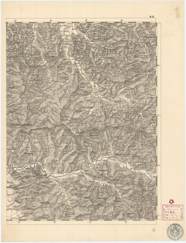 (N:7984) CARTA TOPOGRAFICA DELLE PROVINCIE LOMBARDO VENETO... - D11 Foglio 1 (B0007781) Carte e stampe antiche: riproduzione a colori su carta (formato A2)