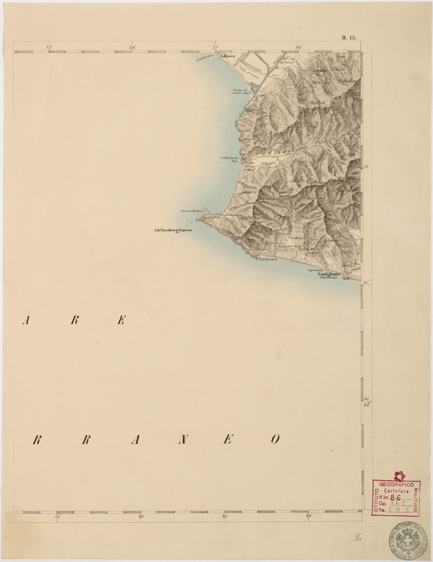 (N:7989) CARTA TOPOGRAFICA DELLE PROVINCIE LOMBARDO VENETO... - D13 Foglio 2 (B0007786) Carte e stampe antiche: riproduzione a colori su carta (formato A2)