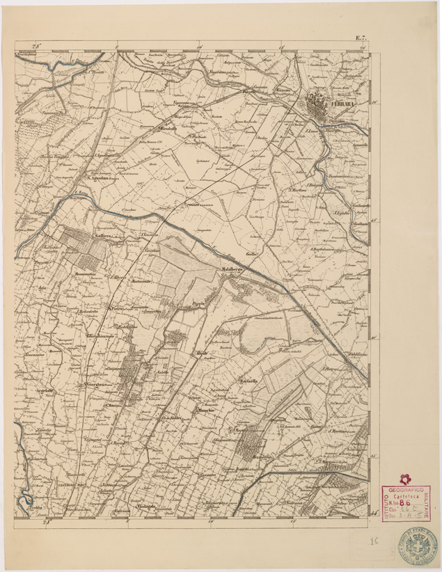 (N:8005) CARTA TOPOGRAFICA DELLE PROVINCIE LOMBARDO VENETO... - E7 Foglio 2 (B0007790) Carte e stampe antiche: riproduzione a colori su carta (formato A2)