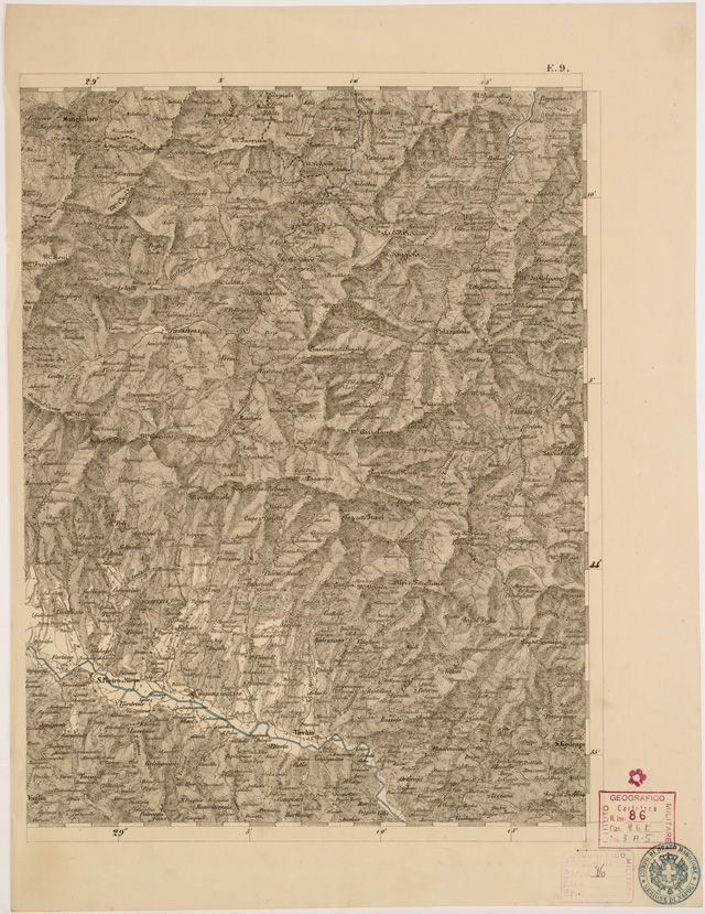 (N:8008) CARTA TOPOGRAFICA DELLE PROVINCIE LOMBARDO VENETO... - E9 Foglio 1 (B0007793) Carte e stampe antiche: riproduzione a colori su carta (formato A2)