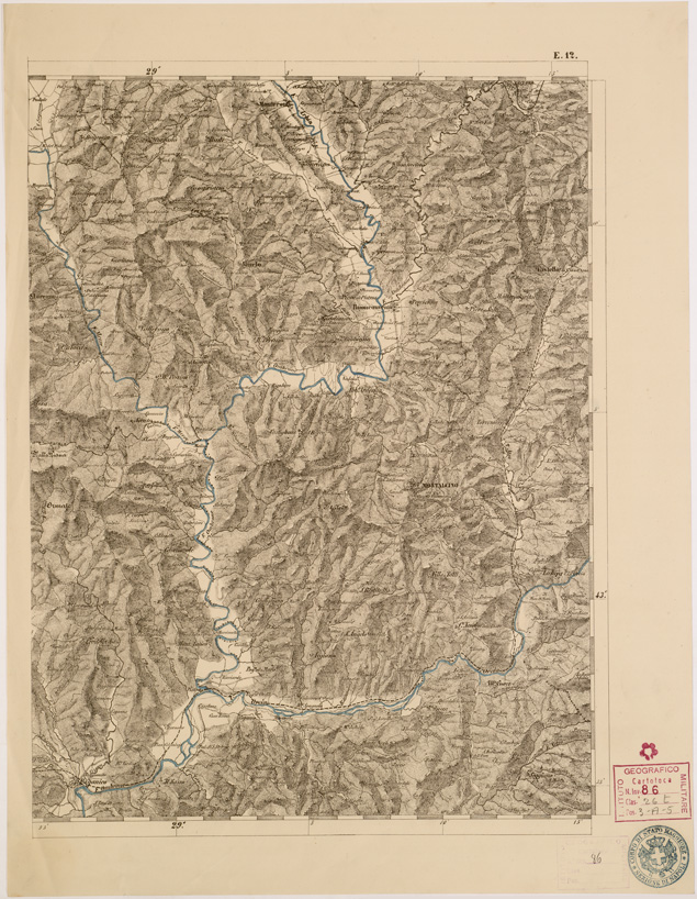 (N:7996) CARTA TOPOGRAFICA DELLE PROVINCIE LOMBARDO VENETO... - E12 Foglio 1 (B0007799) Carte e stampe antiche: riproduzione a colori su carta (formato A2)