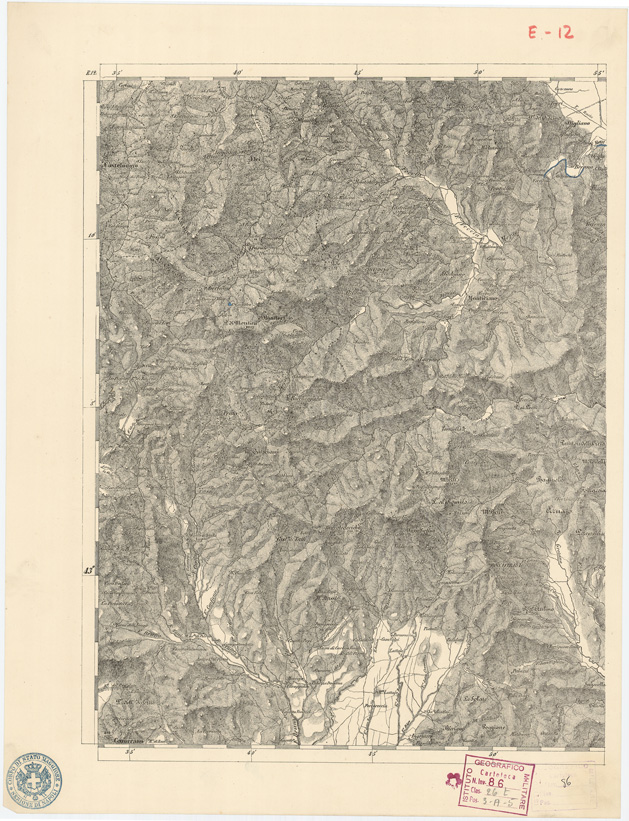 (N:7997) CARTA TOPOGRAFICA DELLE PROVINCIE LOMBARDO VENETO... - E12 Foglio 2 (B0007800) Carte e stampe antiche: riproduzione a colori su carta (formato A2)