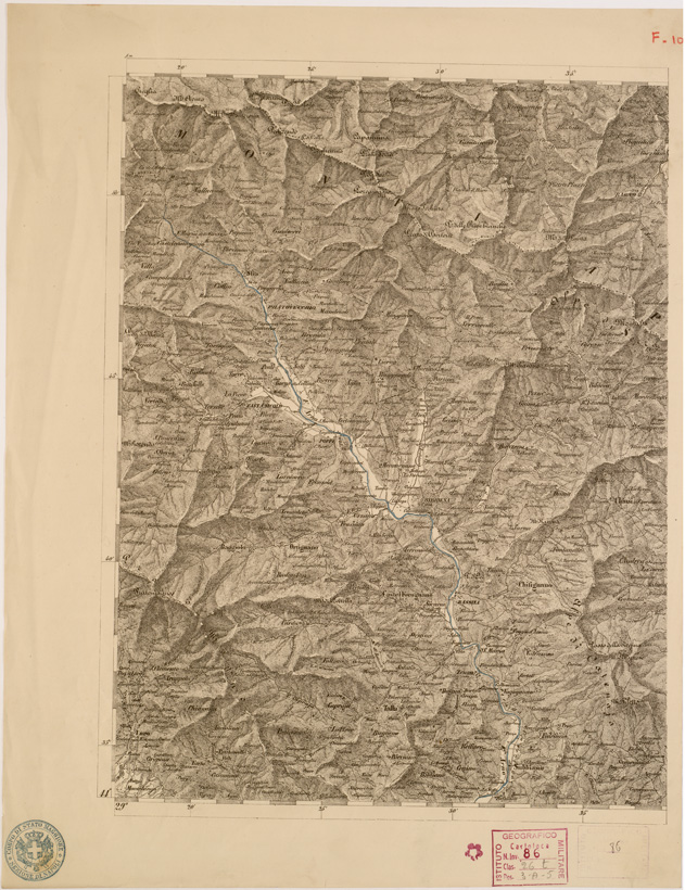 (N:8010) CARTA TOPOGRAFICA DELLE PROVINCIE LOMBARDO VENETO... - F10 Foglio 1 (B0007813) Carte e stampe antiche: riproduzione a colori su carta (formato A2)