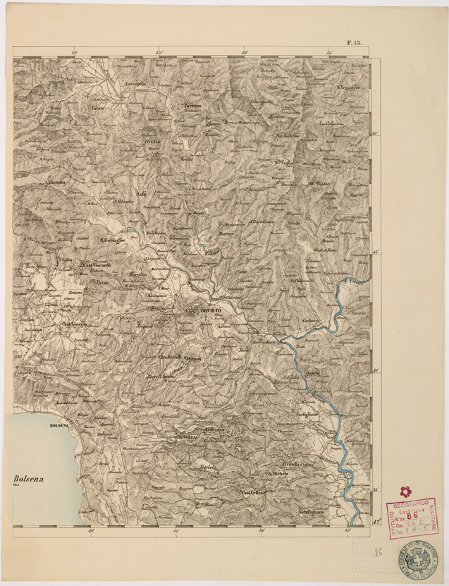 (N:8017) CARTA TOPOGRAFICA DELLE PROVINCIE LOMBARDO VENETO... - F 13 Foglio 2 (B0007820) Carte e stampe antiche: riproduzione a colori su carta (formato A2)