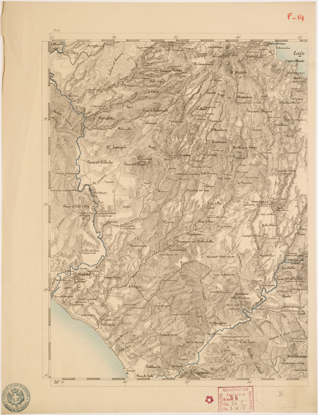 (N:8018) CARTA TOPOGRAFICA DELLE PROVINCIE LOMBARDO VENETO... - F 14 Foglio 1 (B0007821) Carte e stampe antiche: riproduzione a colori su carta (formato A2)