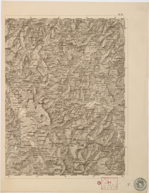 (N:8035) CARTA TOPOGRAFICA DELLE PROVINCIE LOMBARDO VENETO... - G 11 Foglio 2 (B0007832) Carte e stampe antiche: riproduzione a colori su carta (formato A2)