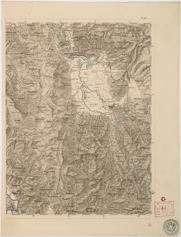 (N:8041) CARTA TOPOGRAFICA DELLE PROVINCIE LOMBARDO VENETO... - G 14 Foglio 2 (B0007838) Carte e stampe antiche: riproduzione a colori su carta (formato A2)