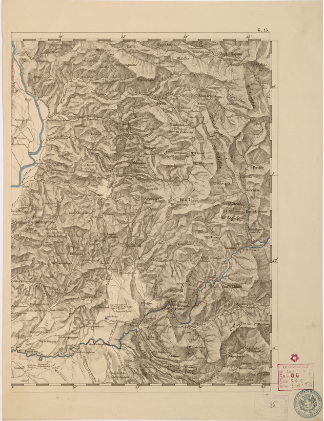 (N:8043) CARTA TOPOGRAFICA DELLE PROVINCIE LOMBARDO VENETO... - G 15 Foglio 2 (B0007840) Carte e stampe antiche: riproduzione a colori su carta (formato A2)