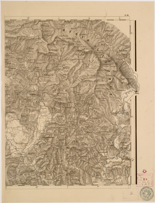 (N:8062) CARTA TOPOGRAFICA DELLE PROVINCIE LOMBARDO VENETO... - H 16 Foglio 1 (B0007855) Carte e stampe antiche: riproduzione a colori su carta (formato A2)