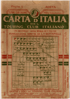 (N:1270) CARTA D'ITALIA DEL TOURING CLUB ITALIANO - QUADRO D'UNIONE (B0007897) Carte e stampe antiche: riproduzione a colori su carta (formato A2)