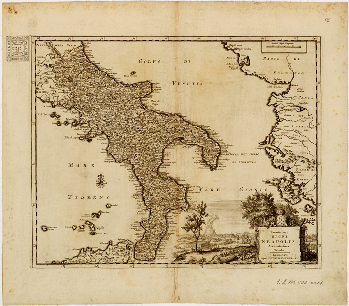 (N:3) XVIII Tavola DELL'ATLANTE LUGDUNI BATAVORUM - Foglio 12 (B0007993) Carte e stampe antiche: riproduzione a colori su carta (formato A2)