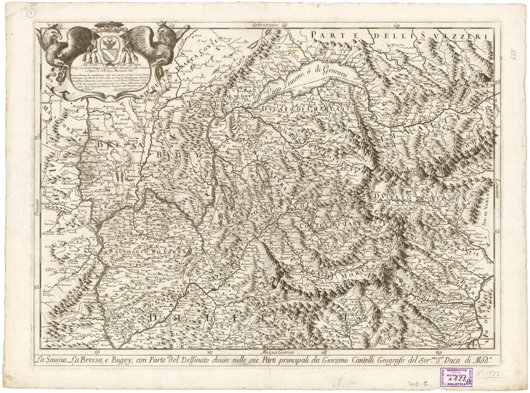 (N:11413) LE ALPI CHE DIVIDONO L'ITALIA DALLA FRANCIA... - Foglio 1 (B0008176) Carte e stampe antiche: riproduzione a colori su carta (formato A2)