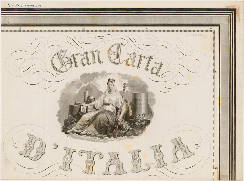 (N:10445) GRAN CARTA D'ITALIA DISEGNATA ED INCISA COLLA SCORTA DELLE OPERE PIU' RECENTI ED ACCREDITATE DI GEOGRAFIA PUBBLICATA PER CURA DI G. CIVELLI E COMP. ... - Foglio 4 (B0008220) Carte e stampe antiche: riproduzione a colori su carta (formato A2)