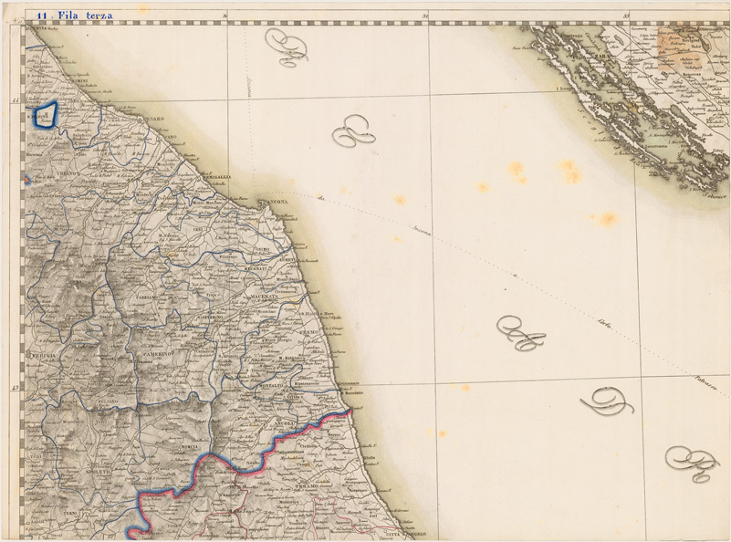 (N:10425) GRAN CARTA D'ITALIA DISEGNATA ED INCISA COLLA SCORTA DELLE OPERE PIU' RECENTI ED ACCREDITATE DI GEOGRAFIA PUBBLICATA PER CURA DI G. CIVELLI E COMP. ... - Foglio 11 (B0008227) Carte e stampe antiche: riproduzione a colori su carta (formato A2)