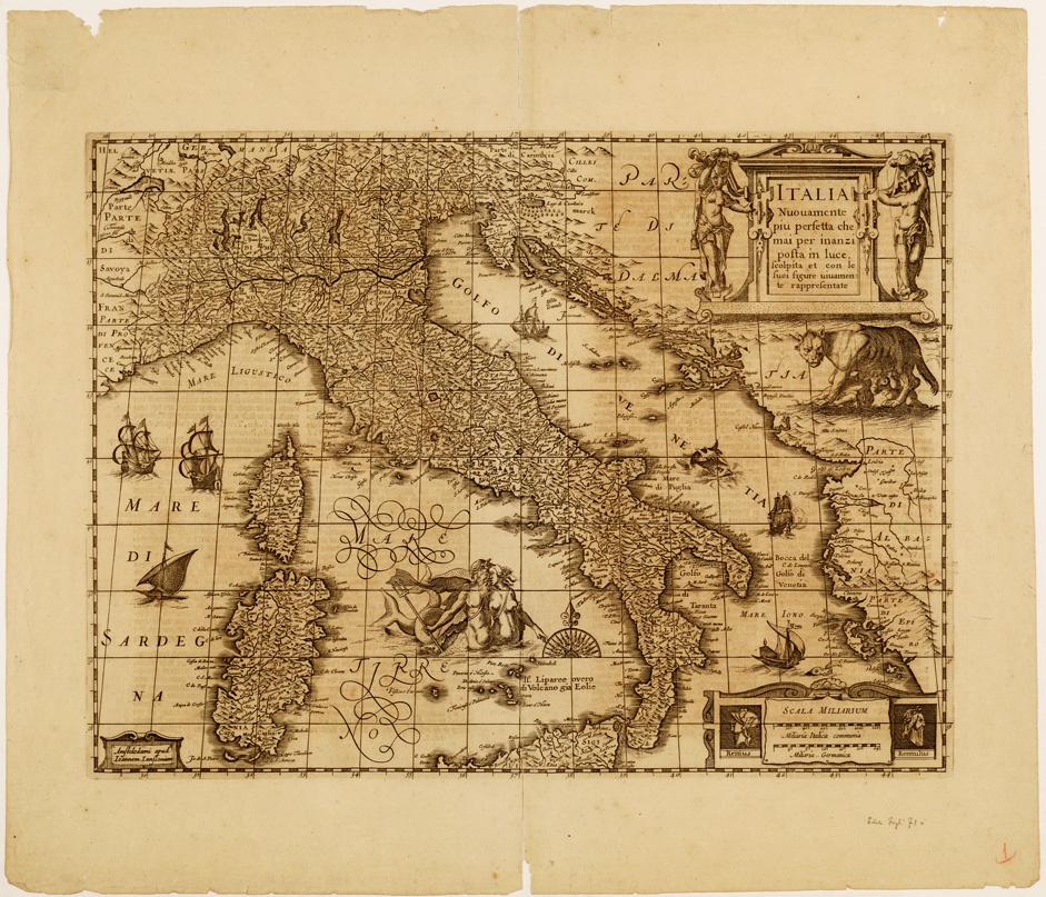 (N:10860) CARTE VARIE TRATTE DALL'ATLANTE DI GIOVANNI JANNSON - ITALIA NUOVAMENTE PIU' PERFETTA CHE MAI PER INNANZI POSTA IN LUCE, SCOLPITA ET CON LE SUOI FIGURE NIUAMENTE RAPPRESENTATE. AMSTELODAMI APUD JOANNEM JANSSONIUM - Tavola 2-2 (B0008263) Carte e stampe antiche: riproduzione a colori su carta (formato A2)