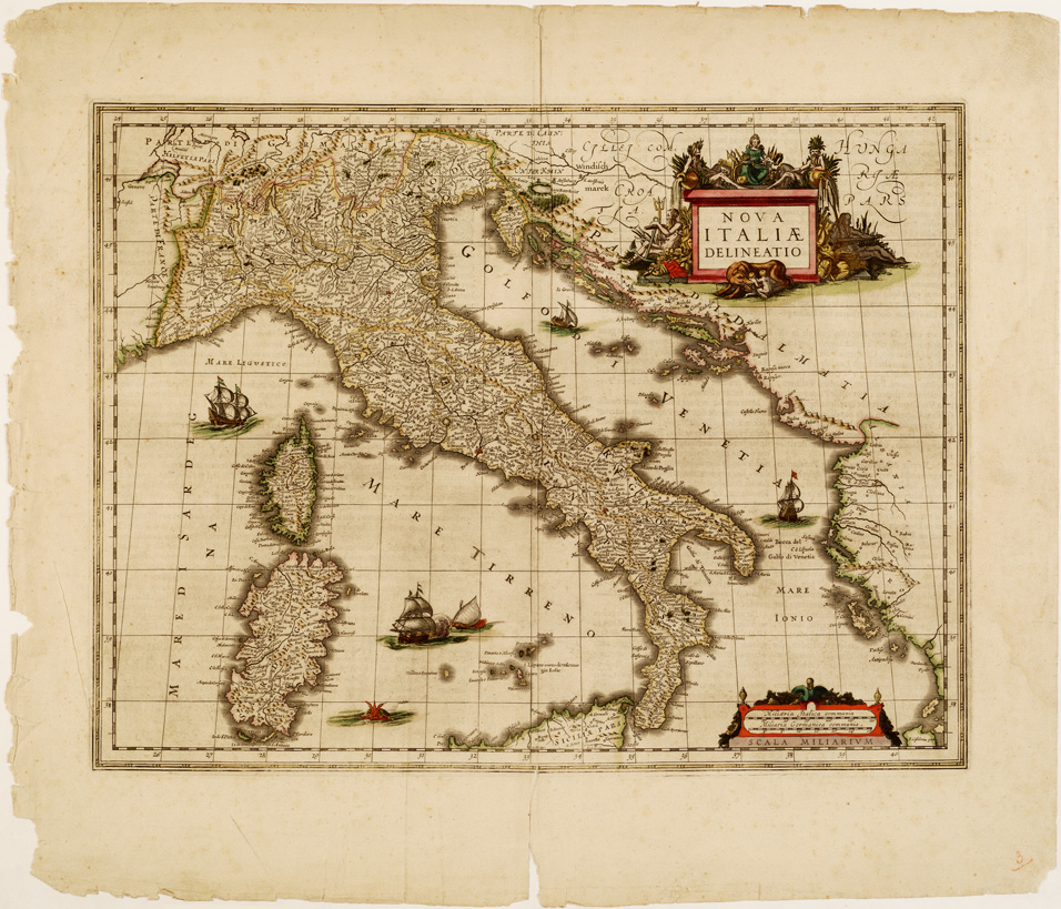 (N:12977) CARTE VARIE TRATTE DALL'ATLANTE DI GIOVANNI JANNSON - NOVA ITALIAE DELINEATIO - Tavola 2-1 (B0008264) Carte e stampe antiche: riproduzione a colori su carta (formato A2)