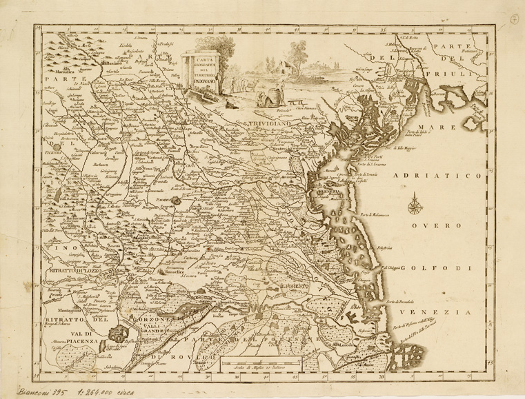 (N:10513) CARTE GEOGRAFICHE DI VARIE REGIONI D'ITALIA... - Tavola 7 - Carta geografica del Territorio Padovano (B0008280) Carte e stampe antiche: riproduzione a colori su carta (formato A2)
