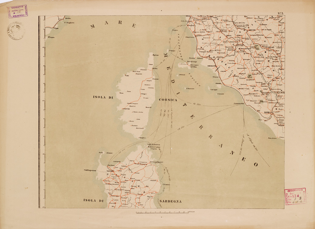 (N:5489) CARTA ITINERARIA DEL REGNO D'ITALIA A CORREDO DELL' ITINERARIO GENERALE (3^ EDIZIONE RIVEDUTA E CORRETTA). ISTITUTO TOPOGRAFICO MILITARE - Foglio 3 (B0008389) Carte e stampe antiche: riproduzione a colori su carta (formato A2)