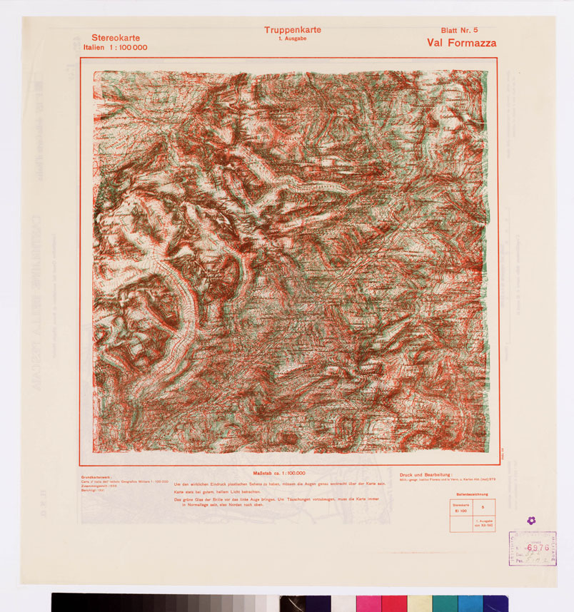 (N:8807) TRUPPENKARTE - STEREOKARTE - (CARTA STEREOSCOPICA PER USO MILITARE) - Foglio 5 - Val Formazza (B0008542) Carte e stampe antiche: riproduzione a colori su carta (formato A2)