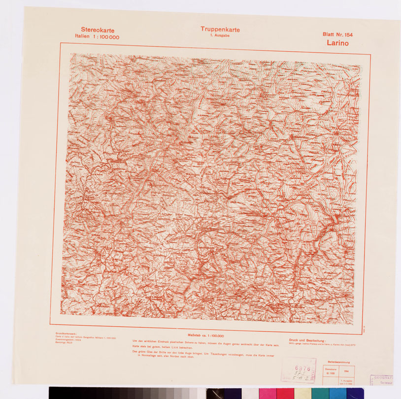 (N:8853) TRUPPENKARTE - STEREOKARTE - (CARTA STEREOSCOPICA PER USO MILITARE) - Foglio 154 - Larino (B0008678) Carte e stampe antiche: riproduzione a colori su carta (formato A2)