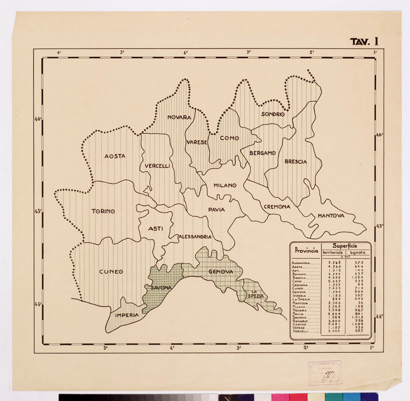 (N:4820) CARTA FORESTALE DEL REGNO D'ITALIA... - Tavola 1 (B0008748) Carte e stampe antiche: riproduzione a colori su carta (formato A2)
