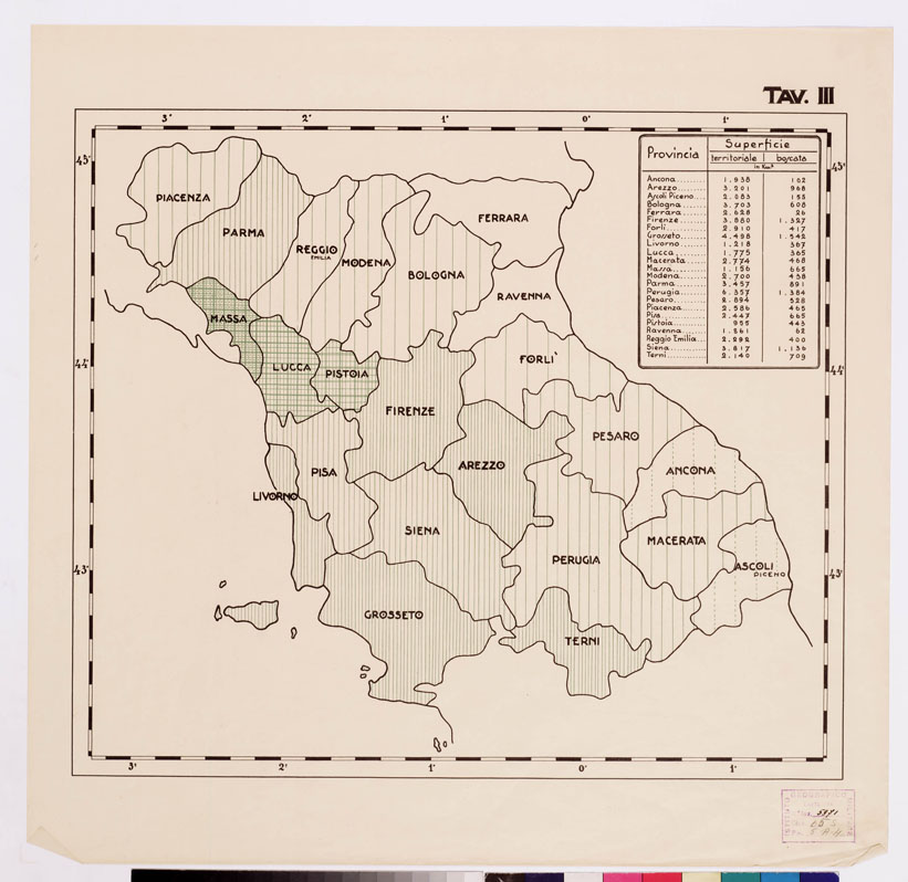 (N:4822) CARTA FORESTALE DEL REGNO D'ITALIA... - Tavola 3 (B0008750) Carte e stampe antiche: riproduzione a colori su carta (formato A2)