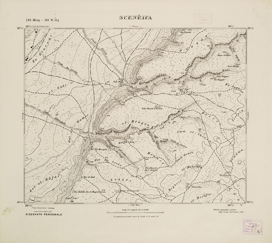 (N:2768) CARTA TOPOGRAFICA DELLA CIRENAICA AL 25.000 - EL-MERG III N. O. - Sceneifa (B0009650) Carte e stampe antiche: riproduzione a colori su carta (formato A2)