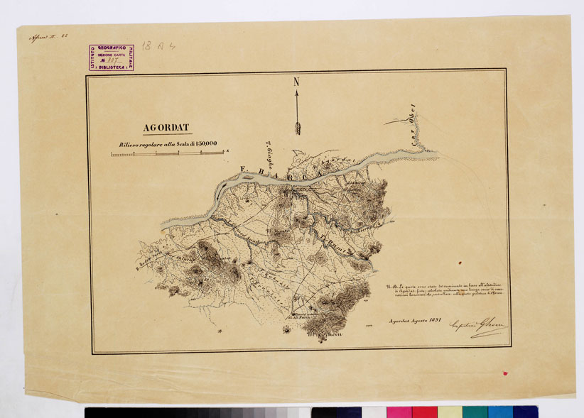 (N:63) AGORDAT - Foglio 1 (B0010407) Carte e stampe antiche: riproduzione a colori su carta (formato A2)