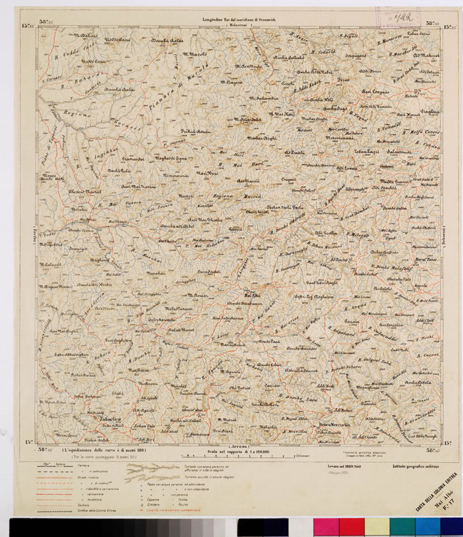 (N:2935) CARTA DELLA COLONIA ERITREA. I.G.M. - Foglio 17- MAI ALBO (B0010444) Carte e stampe antiche: riproduzione a colori su carta (formato A2)